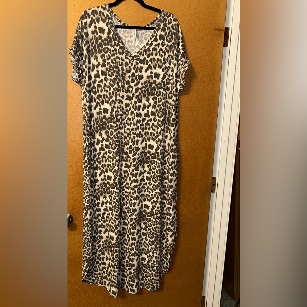 Long Leopard Print Dress